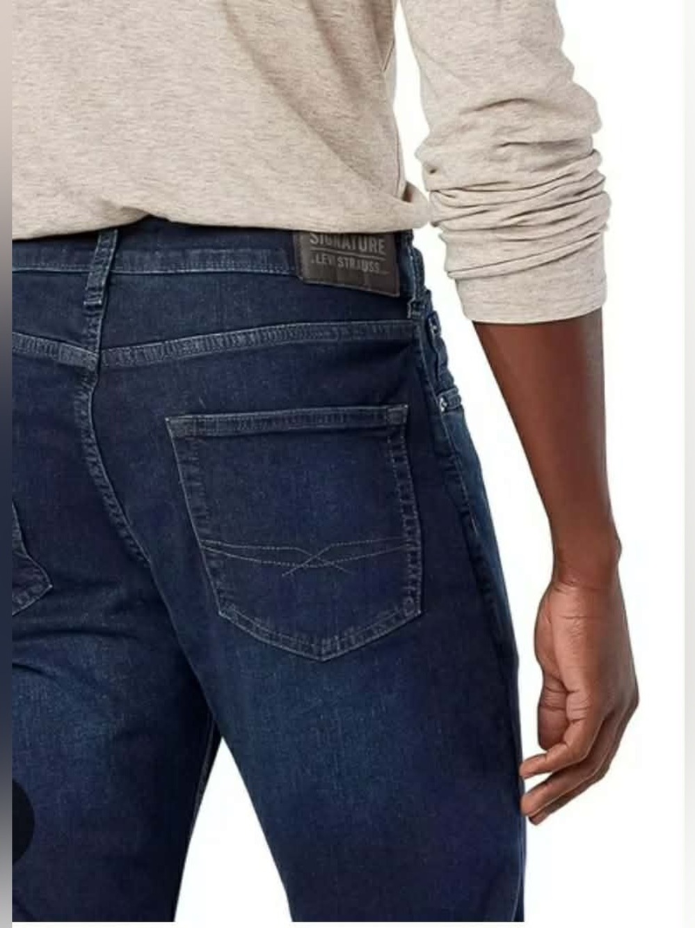 Signature by Levi Strauss Men's Deep Blue Relaxe Jeans